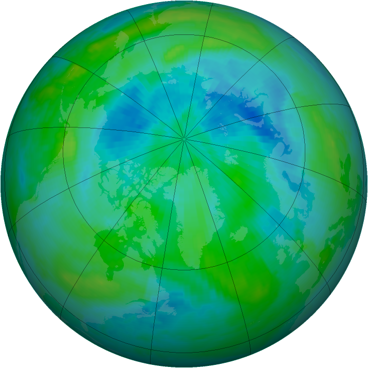 Arctic ozone map for 15 September 1999
